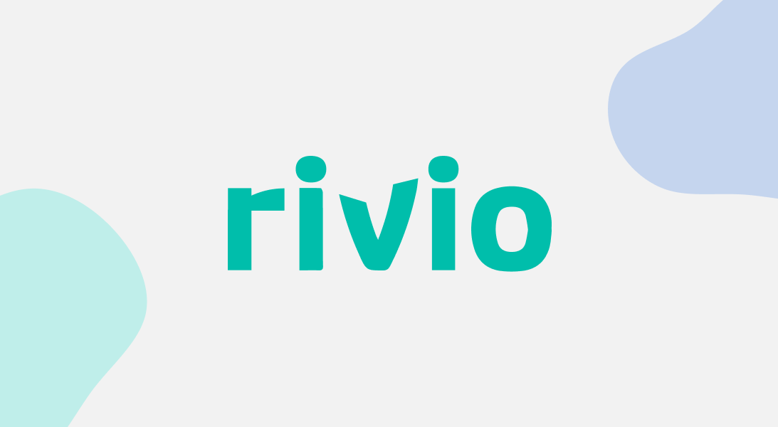 Rivio logo with a restaurant background